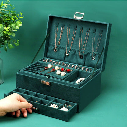 3 Layer Grey Jewellery Box Organizer Rings Necklaces Jewellry Storage Case Box Bijou'KAEL