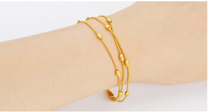 Brass Jewellery Accessories, Gold-Plated Three-Wire Turn & Transport Bracelet, Ladies Vietnam Sand Gold Jewelry New Product Multi-Wire Bracelet Bijou'KAEL