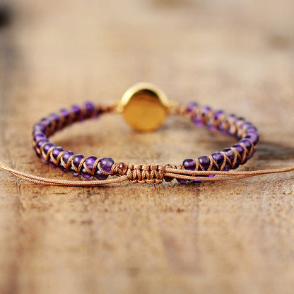 Stone Wrap Bracelets Femme Amethysts Opal String Braided Yoga Friendship Bracelet Bangle Bohemian Jewellery Bijou'KAEL