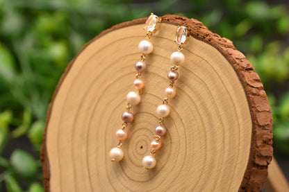 GLSEEVO High Quality Water Pearl Long Minimalist Earrings For Women Girl Birthday Party Original Design Jewellery GE0839 Bijou'KAEL