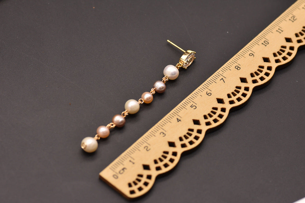 GLSEEVO High Quality Water Pearl Long Minimalist Earrings For Women Girl Birthday Party Original Design Jewellery GE0839 Bijou'KAEL