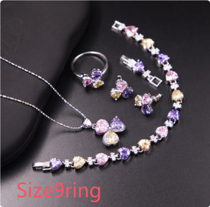 Clover Zircon Diamond Jewellery Set Women Bijou'KAEL