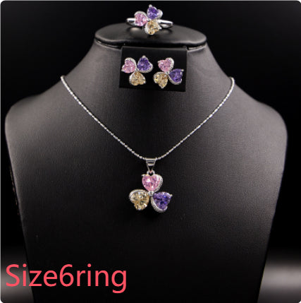 Clover Zircon Diamond Jewellery Set Women Bijou'KAEL