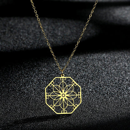 Mandala Flower Pendant Necklace Jewellery Bijou'KAEL