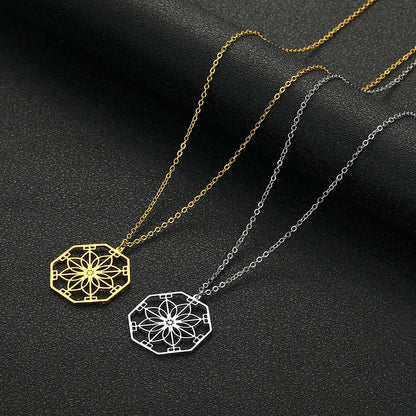 Mandala Flower Pendant Necklace Jewellery Bijou'KAEL