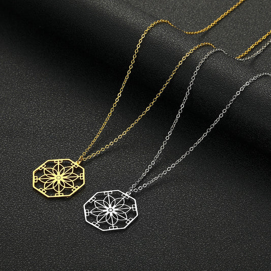 Mandala Flower Pendant Necklace Jewellery Bijou'KAEL