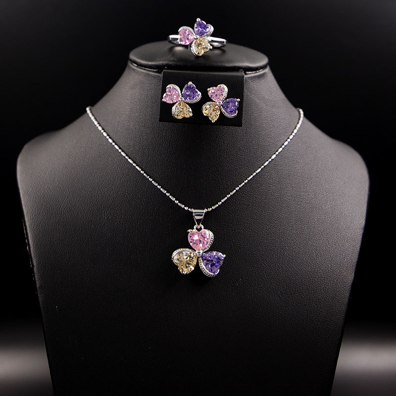 Clover Zircon Diamond Jewellery Set Women Bijou'KAEL