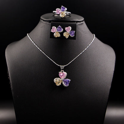 Clover Zircon Diamond Jewellery Set Women Bijou'KAEL
