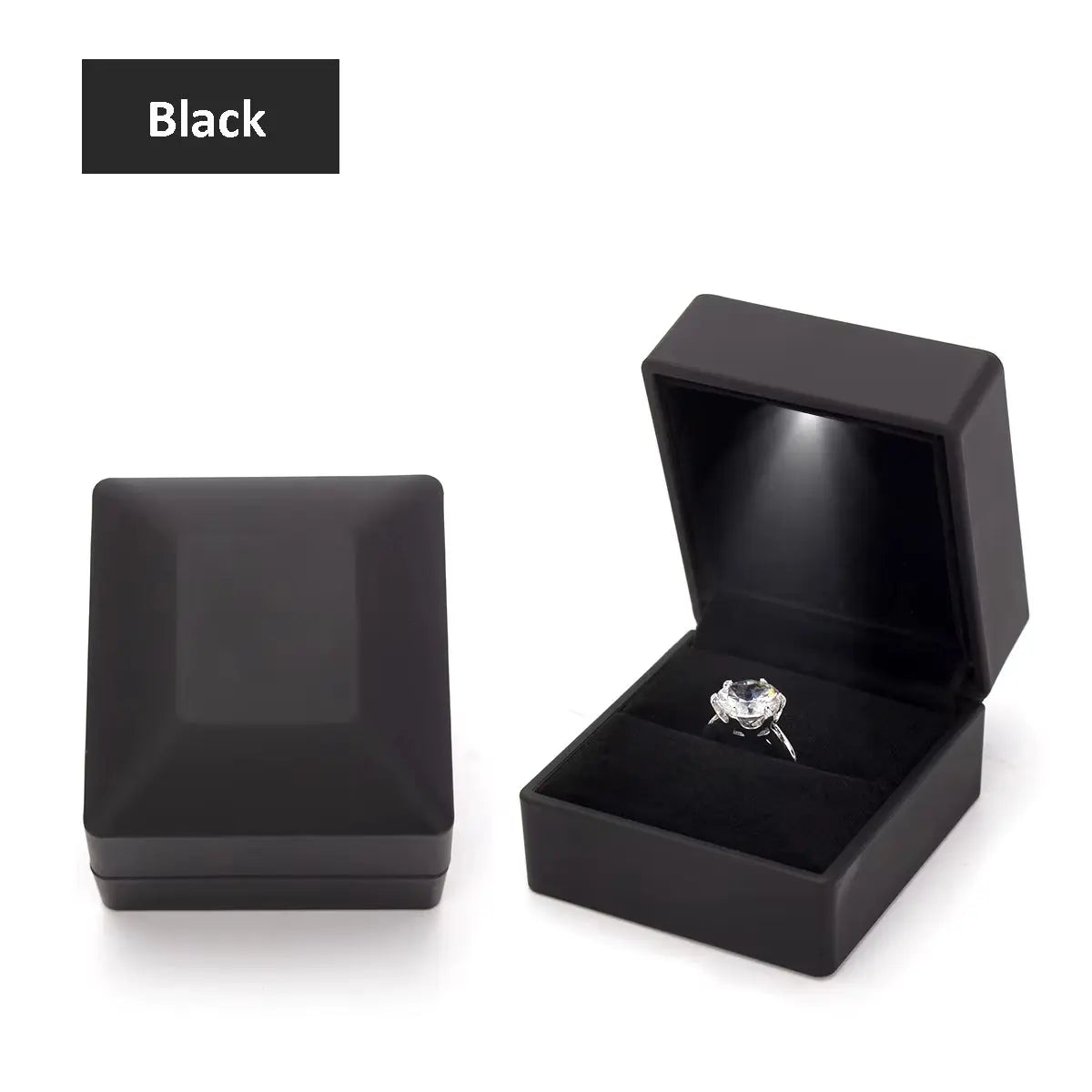 Led Jewelry Ring Box with Llight Luxury Crown Earrings Pendant Storage Display Proposal Wedding Gift Box Jewelry Organizer Box