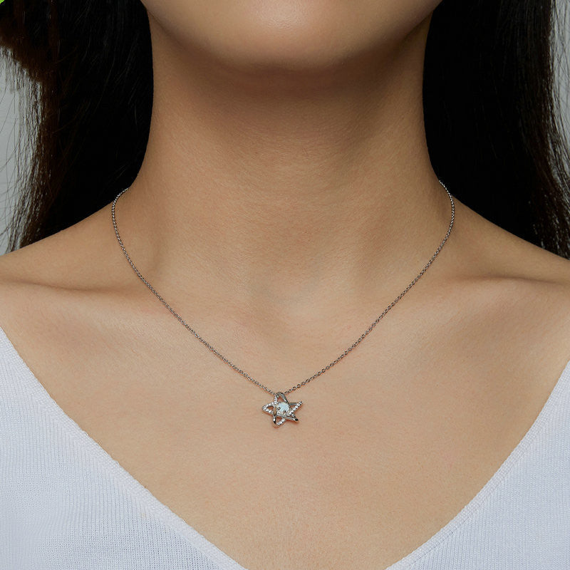 Openwork Pentagram Niche Collarbone Chain Jewellery Bijou'KAEL