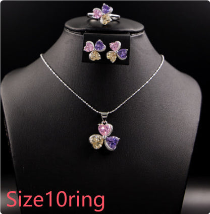 Clover Zircon Diamond Jewellery Set Women Bijou'KAEL
