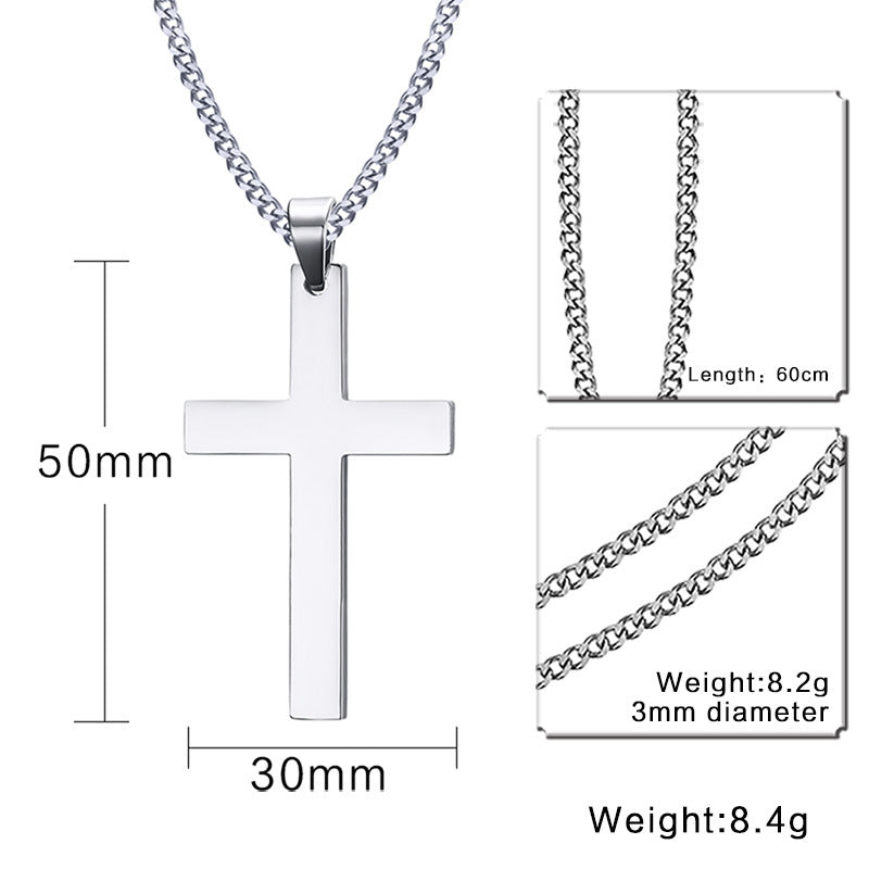 Stainless Steel Cross Pendant Gold Sweater Necklace Black Foreign Trade Accessories Jewellery Accessories Wholesale PN-572 Bijou'KAEL