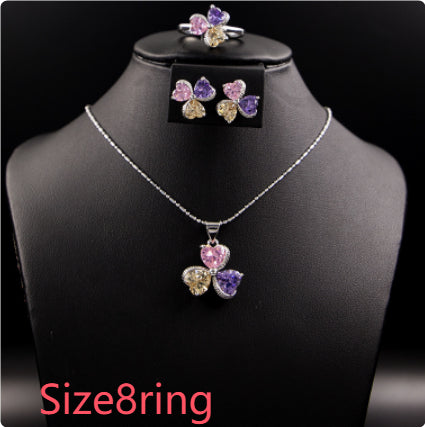 Clover Zircon Diamond Jewellery Set Women Bijou'KAEL