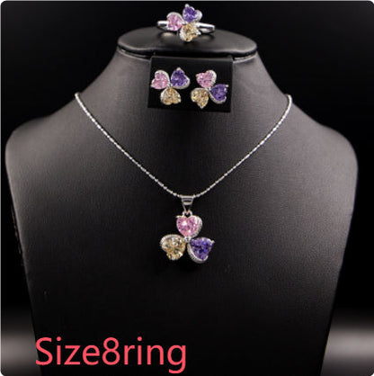 Clover Zircon Diamond Jewellery Set Women Bijou'KAEL