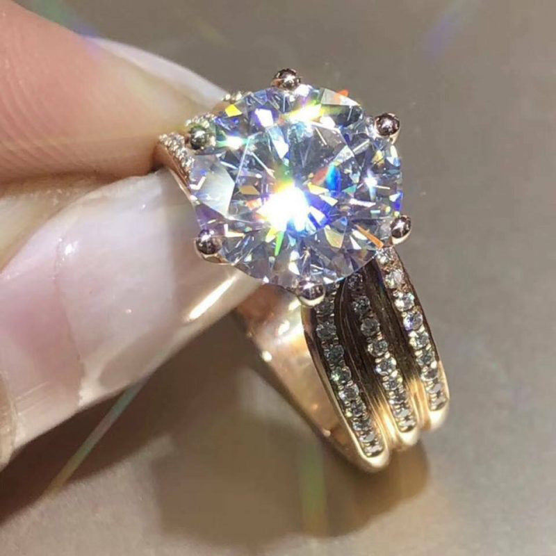 Classic Six-Claw Gold Ring Jewellery Bijou'KAEL