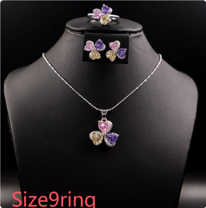 Clover Zircon Diamond Jewellery Set Women Bijou'KAEL