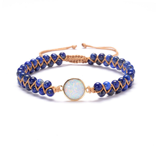 Stone Wrap Bracelets Femme Amethysts Opal String Braided Yoga Friendship Bracelet Bangle Bohemian Jewellery Bijou'KAEL