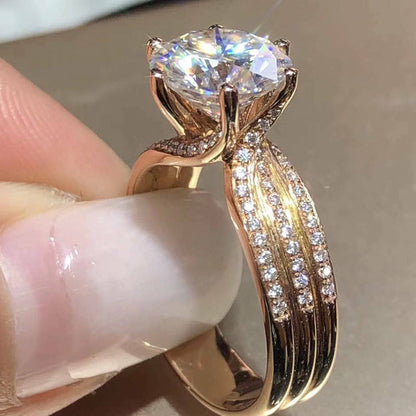 Classic Six-Claw Gold Ring Jewellery Bijou'KAEL
