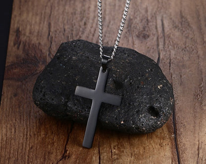 Stainless Steel Cross Pendant Gold Sweater Necklace Black Foreign Trade Accessories Jewellery Accessories Wholesale PN-572 Bijou'KAEL