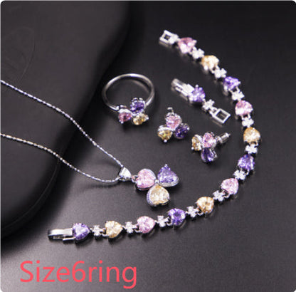 Clover Zircon Diamond Jewellery Set Women Bijou'KAEL