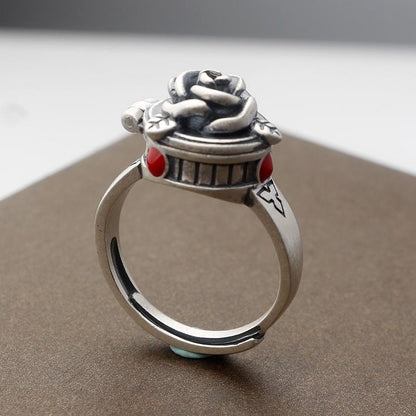 Openable Ring Plated White Gold Jewellery Vintage Bijou'KAEL
