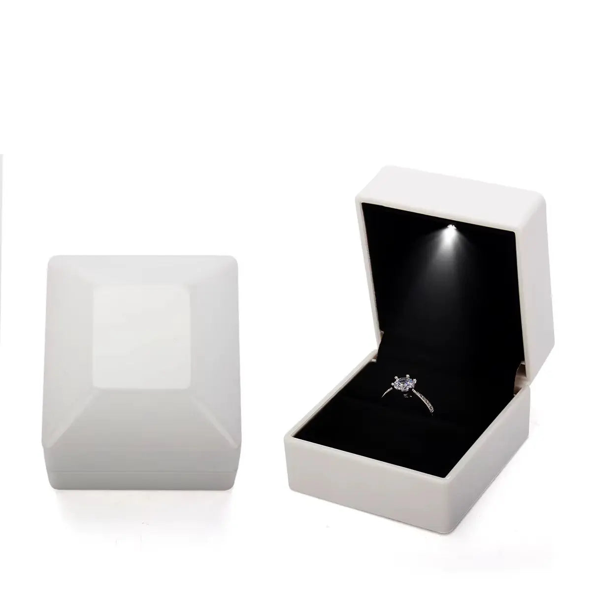 Led Jewelry Ring Box with Llight Luxury Crown Earrings Pendant Storage Display Proposal Wedding Gift Box Jewelry Organizer Box