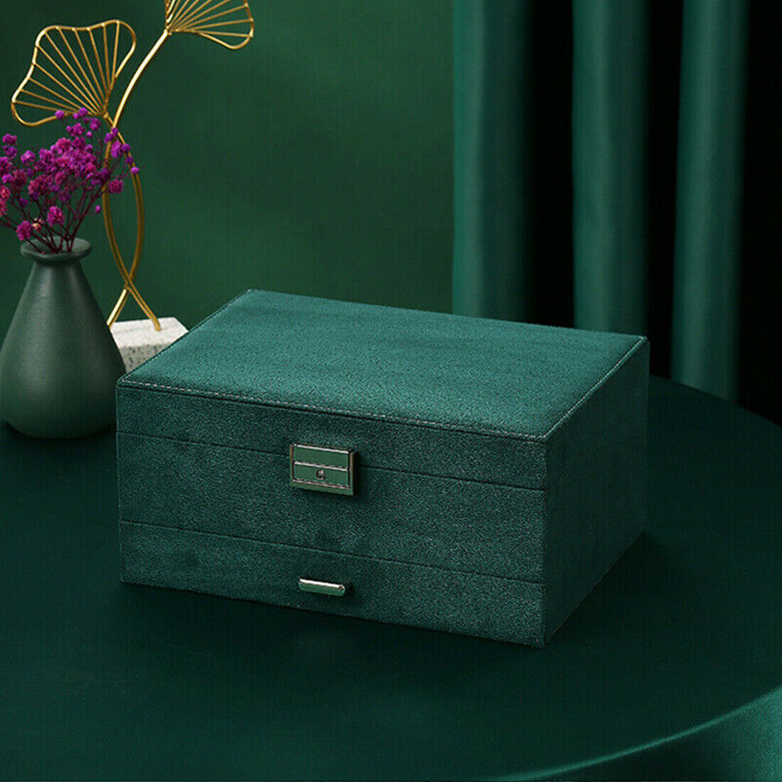 3 Layer Grey Jewellery Box Organizer Rings Necklaces Jewellry Storage Case Box Bijou'KAEL