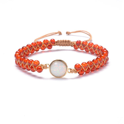 Stone Wrap Bracelets Femme Amethysts Opal String Braided Yoga Friendship Bracelet Bangle Bohemian Jewellery Bijou'KAEL