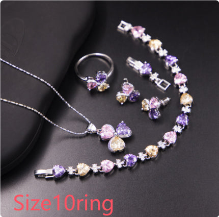 Clover Zircon Diamond Jewellery Set Women Bijou'KAEL