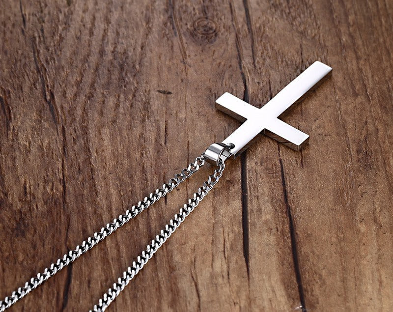 Stainless Steel Cross Pendant Gold Sweater Necklace Black Foreign Trade Accessories Jewellery Accessories Wholesale PN-572 Bijou'KAEL