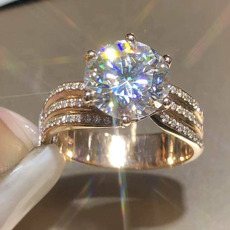 Classic Six-Claw Gold Ring Jewellery Bijou'KAEL