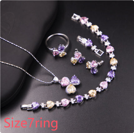 Clover Zircon Diamond Jewellery Set Women Bijou'KAEL