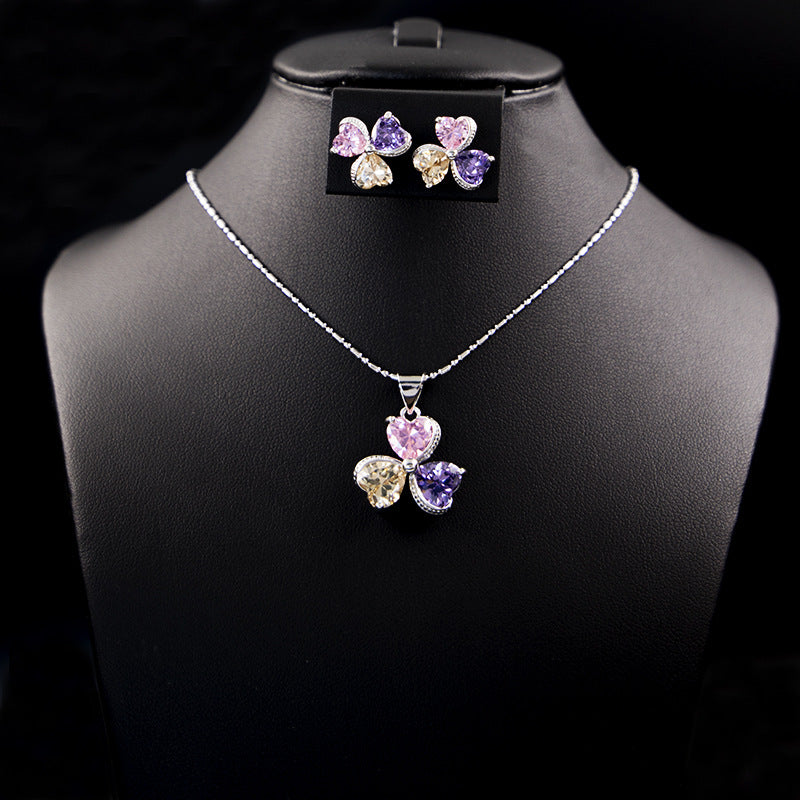 Clover Zircon Diamond Jewellery Set Women Bijou'KAEL