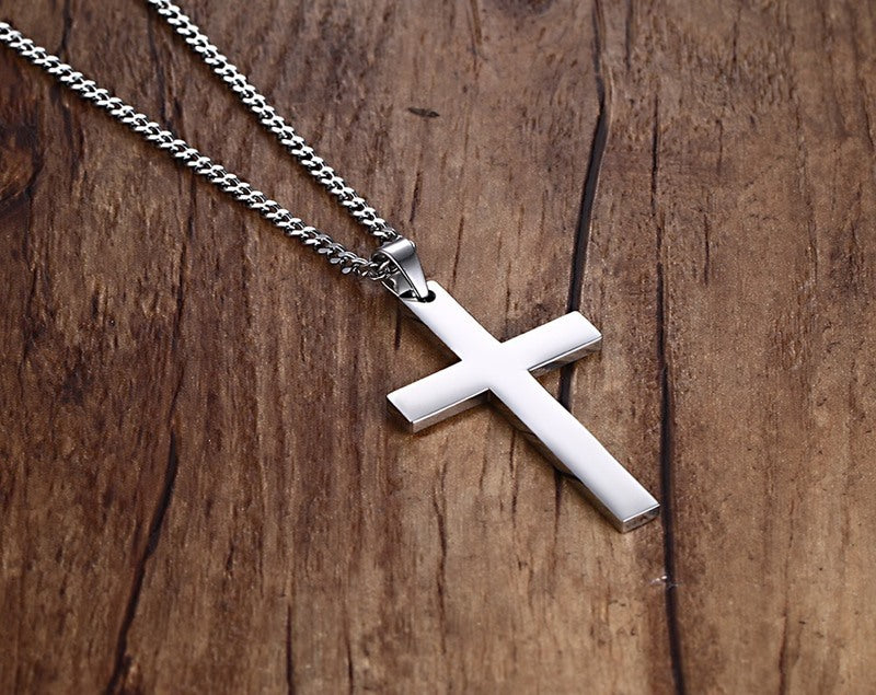 Stainless Steel Cross Pendant Gold Sweater Necklace Black Foreign Trade Accessories Jewellery Accessories Wholesale PN-572 Bijou'KAEL