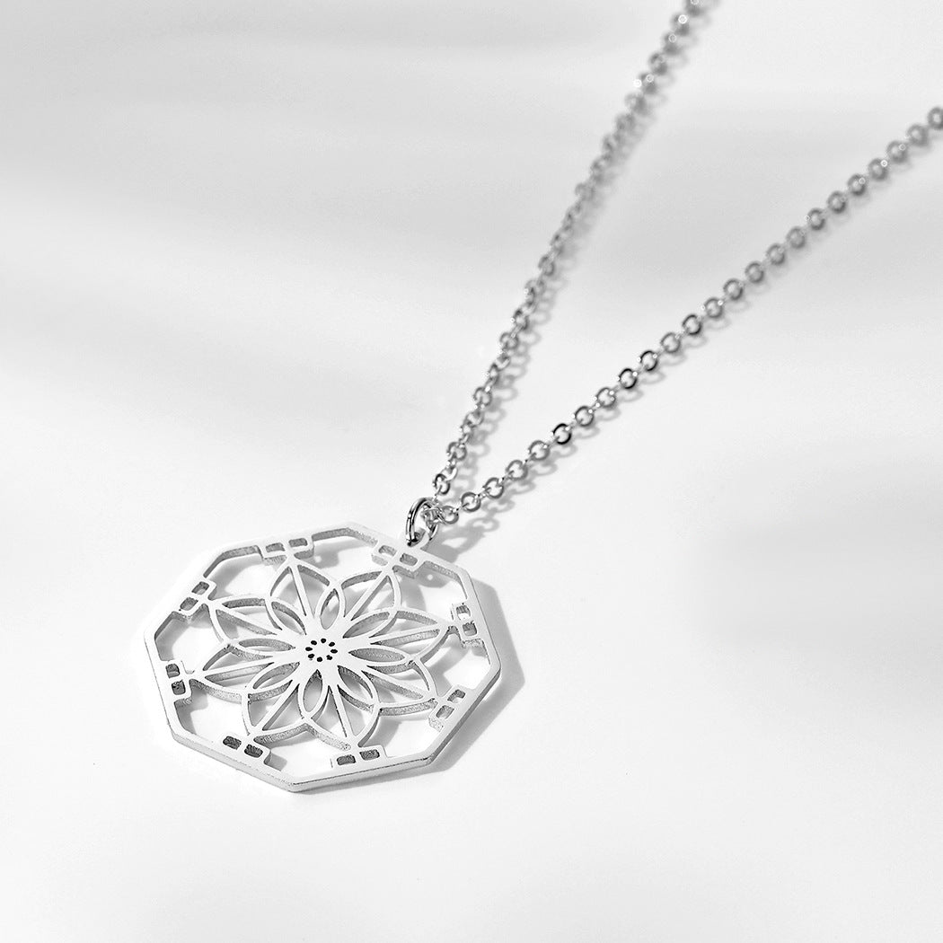 Mandala Flower Pendant Necklace Jewellery Bijou'KAEL