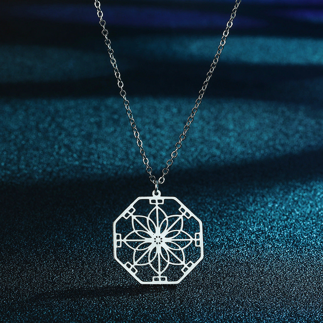 Mandala Flower Pendant Necklace Jewellery Bijou'KAEL