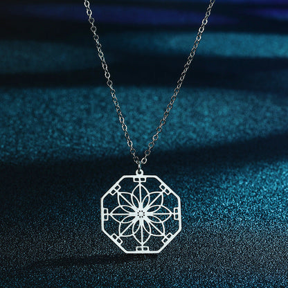 Mandala Flower Pendant Necklace Jewellery Bijou'KAEL